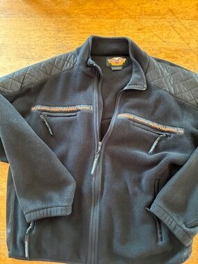 Harley-Davidson Black Fleece Jacket with Orange Trim